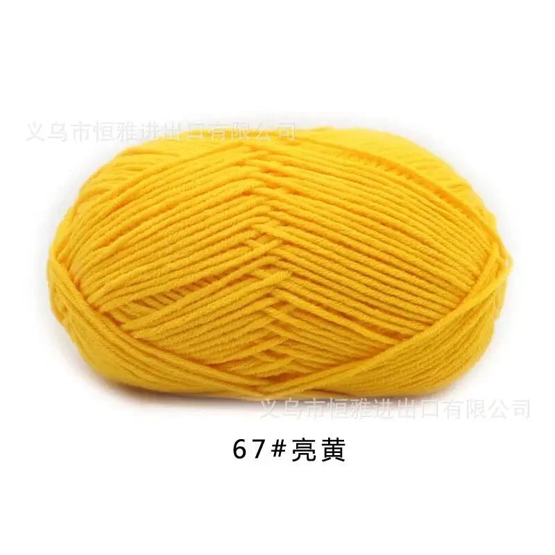 Likeecords 4-Strand  Milk Cotton Knitting Wool Yarn 60g/roll Soft Baby Yarn For Crochet Craft Sweater Hat Dolls