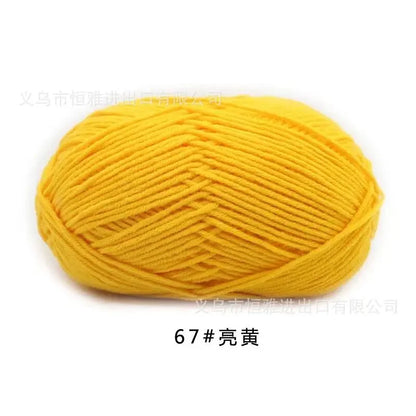 Likeecords 4-Strand  Milk Cotton Knitting Wool Yarn 60g/roll Soft Baby Yarn For Crochet Craft Sweater Hat Dolls