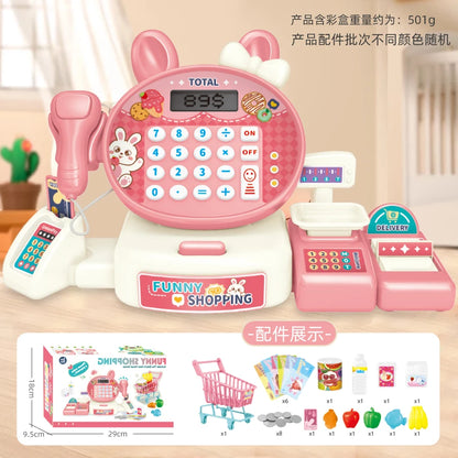 Kids Cash Register Playset with Shopping Cart and Accessories