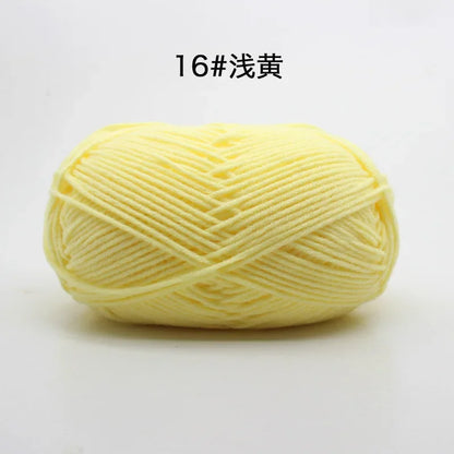 Likeecords 4-Strand  Milk Cotton Knitting Wool Yarn 60g/roll Soft Baby Yarn For Crochet Craft Sweater Hat Dolls