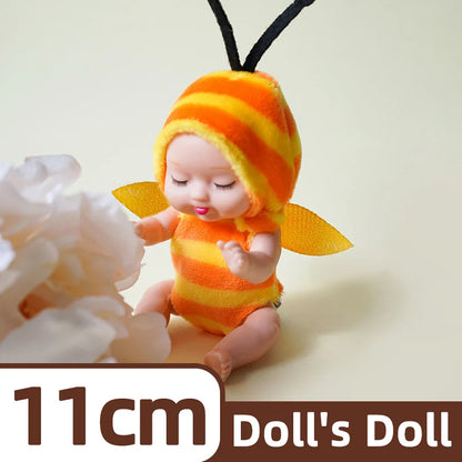 1/6 Pcs 4 Inch Mini Reborn Baby Dolls Toy Set Realistic Baby Doll with Cute Animal Clothes Gifts for Birthday Christmas Exquisit