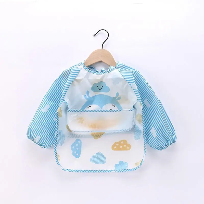 Waterproof EVA Full Sleeve Baby Bibs Children Apron Long Sleeve Feeding Smock Kids Eating Breastplate Infant Scarf Clothing