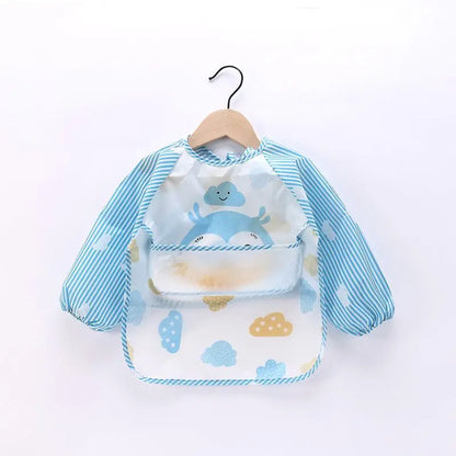 Waterproof EVA Full Sleeve Baby Bibs Children Apron Long Sleeve Feeding Smock Kids Eating Breastplate Infant Scarf Clothing