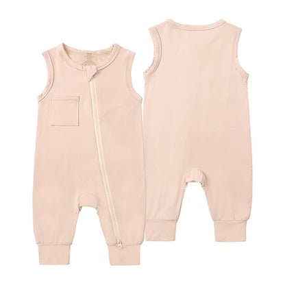 Essentials Summer Baby Romper Clothes Bamboo Fiber Toddler Jumpsuit Sleeveless Onesies Kids Pajamas Solid Bodysuit For Newborn
