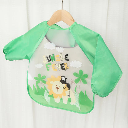 Waterproof EVA Full Sleeve Baby Bibs Children Apron Long Sleeve Feeding Smock Kids Eating Breastplate Infant Scarf Clothing