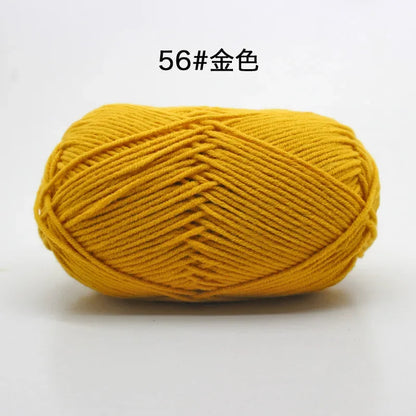 Likeecords 4-Strand  Milk Cotton Knitting Wool Yarn 60g/roll Soft Baby Yarn For Crochet Craft Sweater Hat Dolls