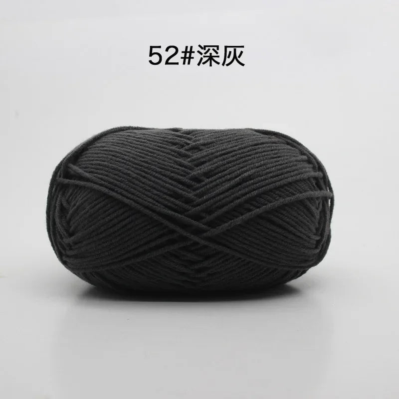 Likeecords 4-Strand  Milk Cotton Knitting Wool Yarn 60g/roll Soft Baby Yarn For Crochet Craft Sweater Hat Dolls