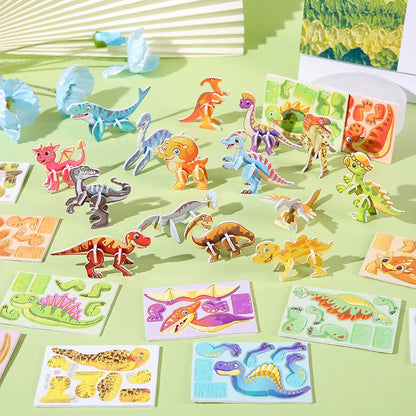 30Pcs Mini Animal DIY Jigsaw Puzzles Toys for Kids Birthday Party Favors Classroom Rewards Baby Shower Gifts Pinata Filler