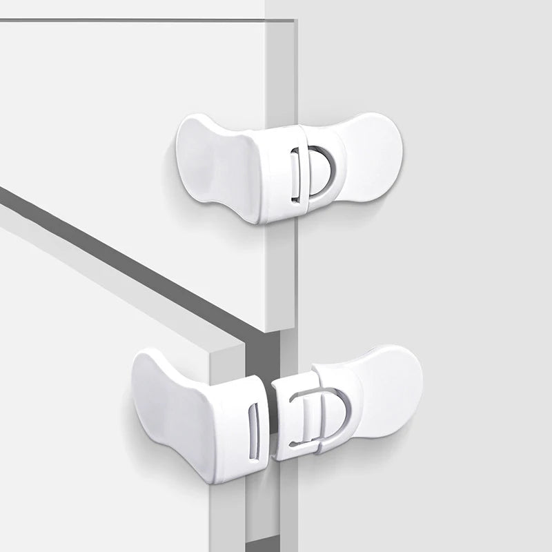 Baby Lock Drawer Safety Lock Anti-clamp Hand Cabinet White Drawer Lock Refrigerator Lock Child Protection Multi-function Lock