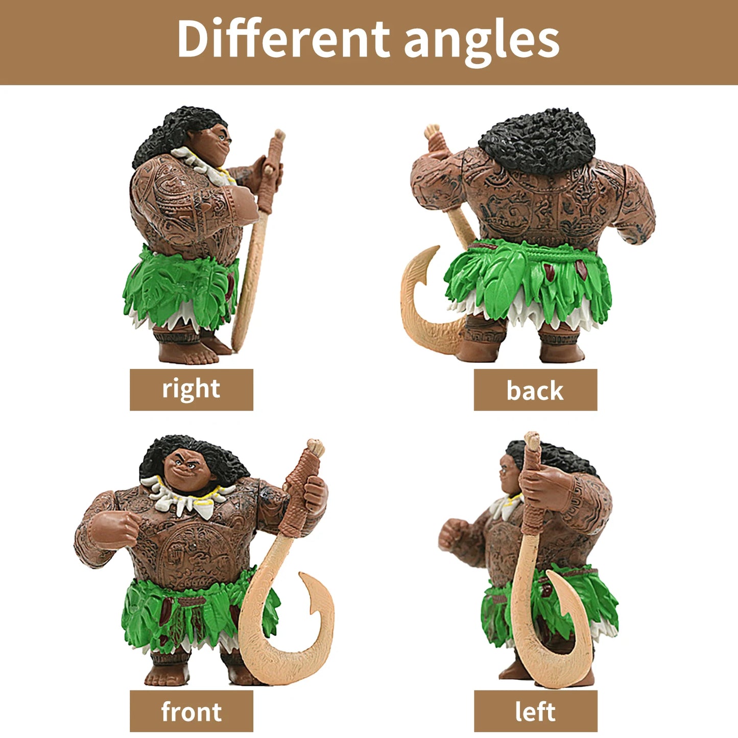 6PCS Moana Princess Cake Toppers, Moana Themed Party Supplies, Cake Toppers for Kids Girls Fans Birthday Baby Shower Decoration