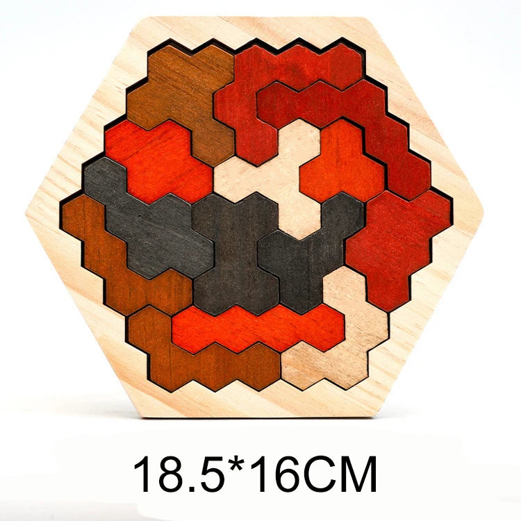 Wooden Tangram Jigsaw DIY Puzzle Kids Learning Educational Toys for Children Thinking Training Wood Toy Puzzles Montessori Games