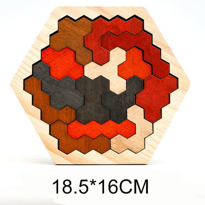Wooden Tangram Jigsaw DIY Puzzle Kids Learning Educational Toys for Children Thinking Training Wood Toy Puzzles Montessori Games