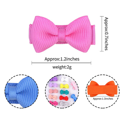 1.2 Inches Solid Colors Mini Hair Bows With Clip For Kids Girls Hairgrips Ribbon Covered Safety Bows Headwear Hair Accessories