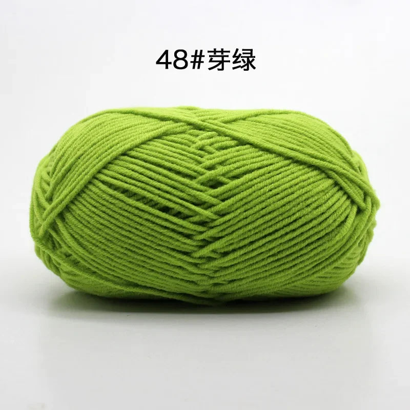 Likeecords 4-Strand  Milk Cotton Knitting Wool Yarn 60g/roll Soft Baby Yarn For Crochet Craft Sweater Hat Dolls