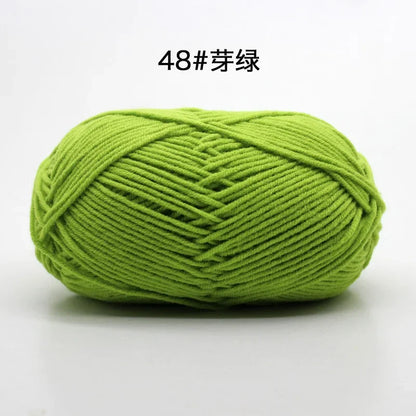 Likeecords 4-Strand  Milk Cotton Knitting Wool Yarn 60g/roll Soft Baby Yarn For Crochet Craft Sweater Hat Dolls