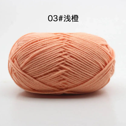 Likeecords 4-Strand  Milk Cotton Knitting Wool Yarn 60g/roll Soft Baby Yarn For Crochet Craft Sweater Hat Dolls