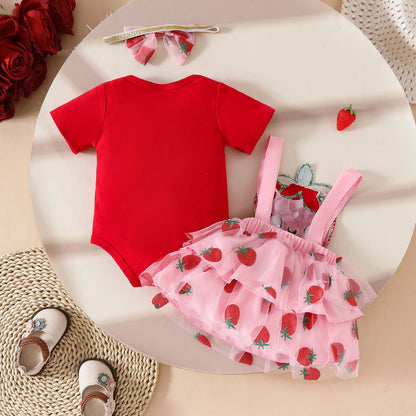 Strawberry Baby Romper Set