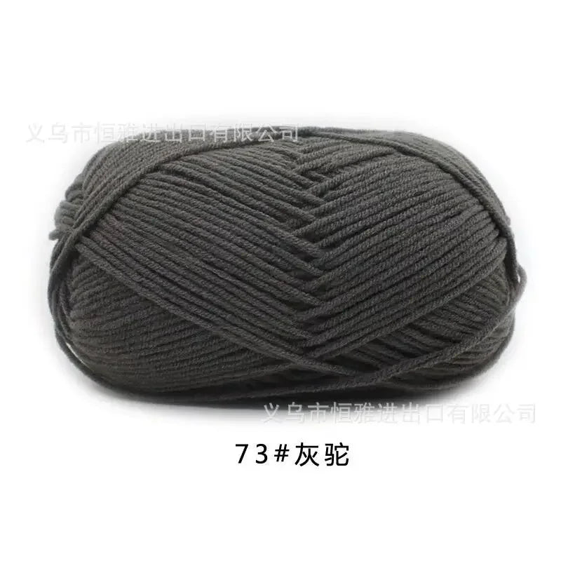 Likeecords 4-Strand  Milk Cotton Knitting Wool Yarn 60g/roll Soft Baby Yarn For Crochet Craft Sweater Hat Dolls
