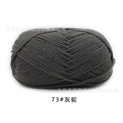 Likeecords 4-Strand  Milk Cotton Knitting Wool Yarn 60g/roll Soft Baby Yarn For Crochet Craft Sweater Hat Dolls