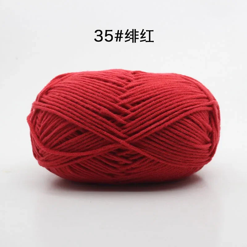 Likeecords 4-Strand  Milk Cotton Knitting Wool Yarn 60g/roll Soft Baby Yarn For Crochet Craft Sweater Hat Dolls