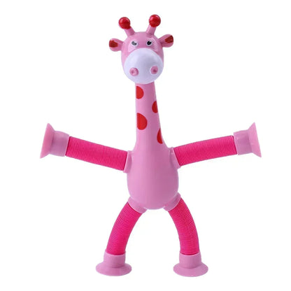 Children Suction Cup Toys Pop Tubes Stress Relief Telescopic Giraffe Hand Toys Sensory Bellows Toys Anti-stress Squeeze Toy Gift