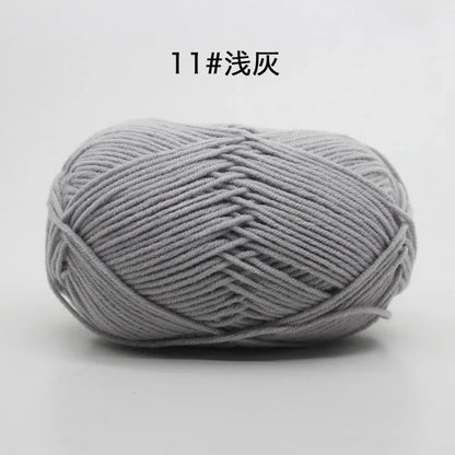 Likeecords 4-Strand  Milk Cotton Knitting Wool Yarn 60g/roll Soft Baby Yarn For Crochet Craft Sweater Hat Dolls