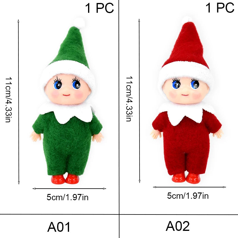 Christmas Baby Elf Dolls Mini Baby Pendants Merry Christmas Decor Gifts Festive Party Decoration Xmas Toys Gift For Kid Child