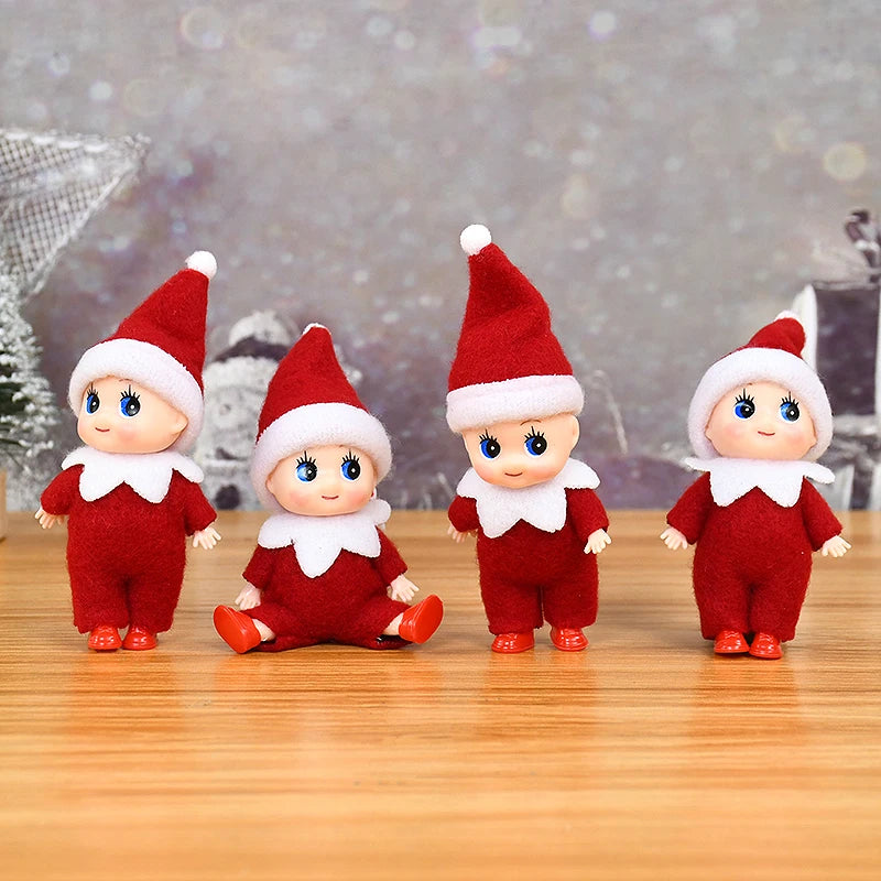 Christmas Baby Elf Dolls Mini Baby Pendants Merry Christmas Decor Gifts Festive Party Decoration Xmas Toys Gift For Kid Child
