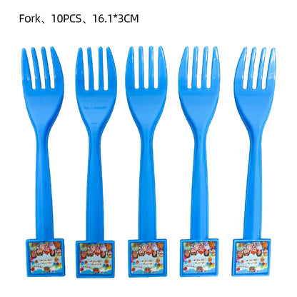 Cartoon JJ Melon Birthday Party Decorations Disposable Tableware Cup Plate Tablecloth Cake Topper Balloon for Kids Baby Shower