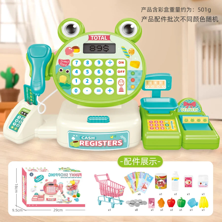 Kids Cash Register Playset with Shopping Cart and Accessories