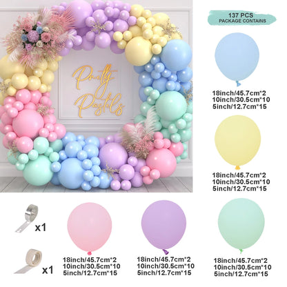 Colorful Macaron Balloons Garland Arch Kit Wedding Birthday Party Decor Kids Birthday Wedding Supplies Latex Ballon Baby Shower