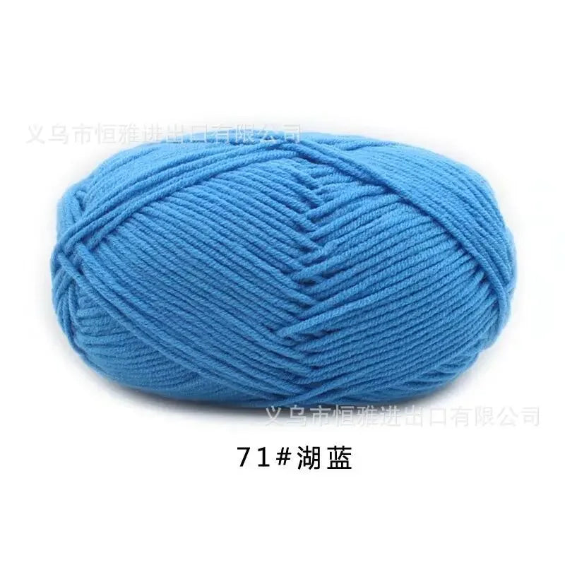 Likeecords 4-Strand  Milk Cotton Knitting Wool Yarn 60g/roll Soft Baby Yarn For Crochet Craft Sweater Hat Dolls