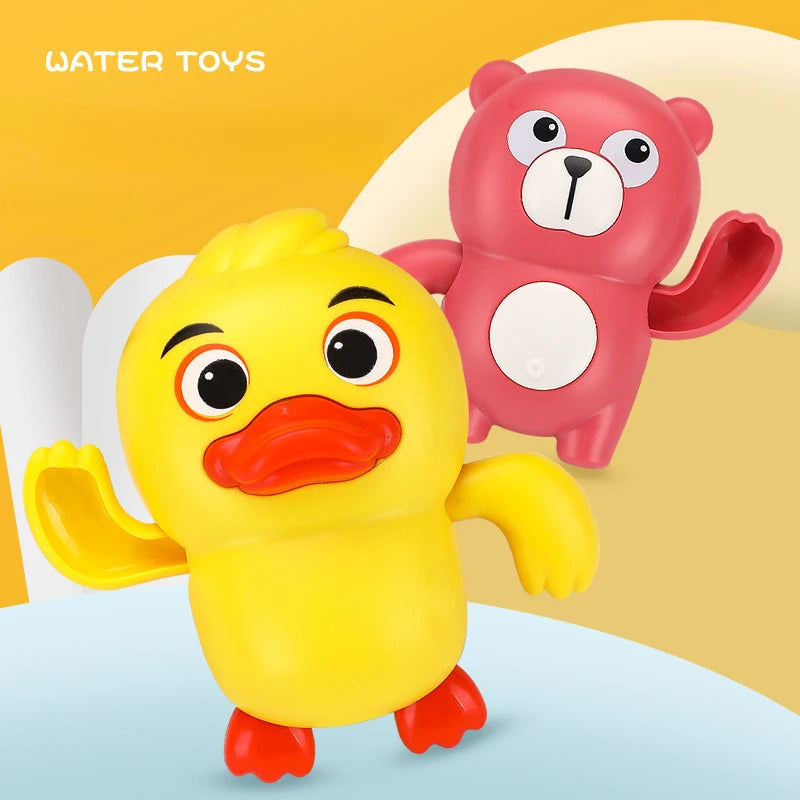 Baby Bathroom Wind-up Clockwork Cartoon Duck Shark Puffer Fish Animal Swimming Water Play Bath Toys Bathroom Baby Shark