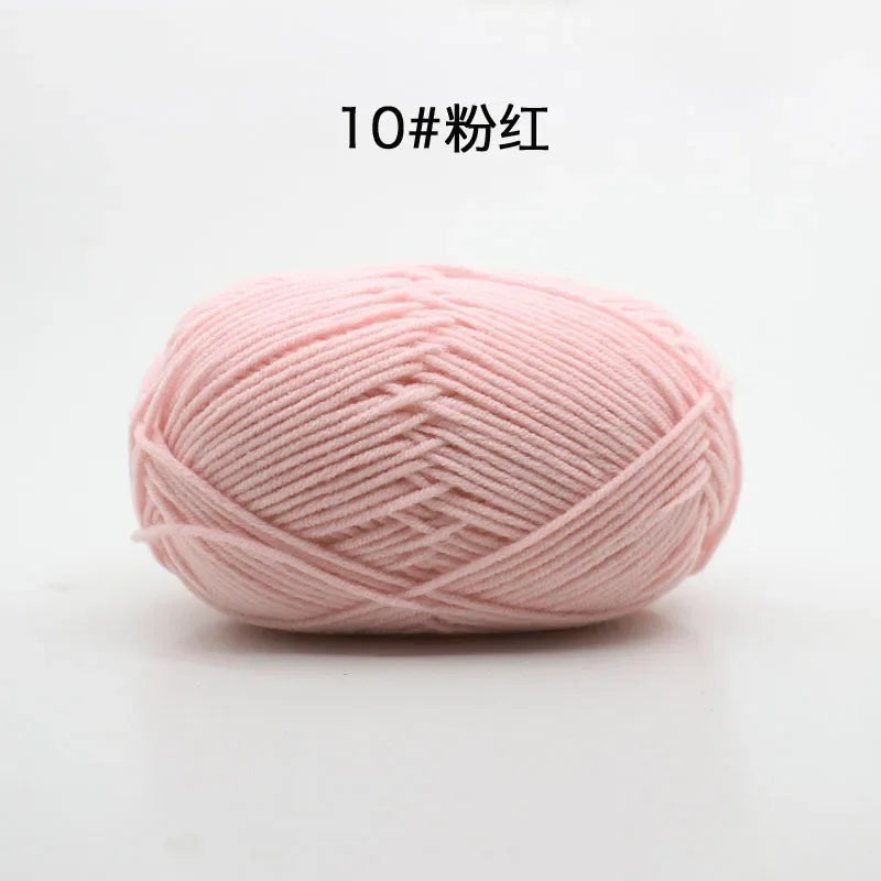 Likeecords 4-Strand  Milk Cotton Knitting Wool Yarn 60g/roll Soft Baby Yarn For Crochet Craft Sweater Hat Dolls