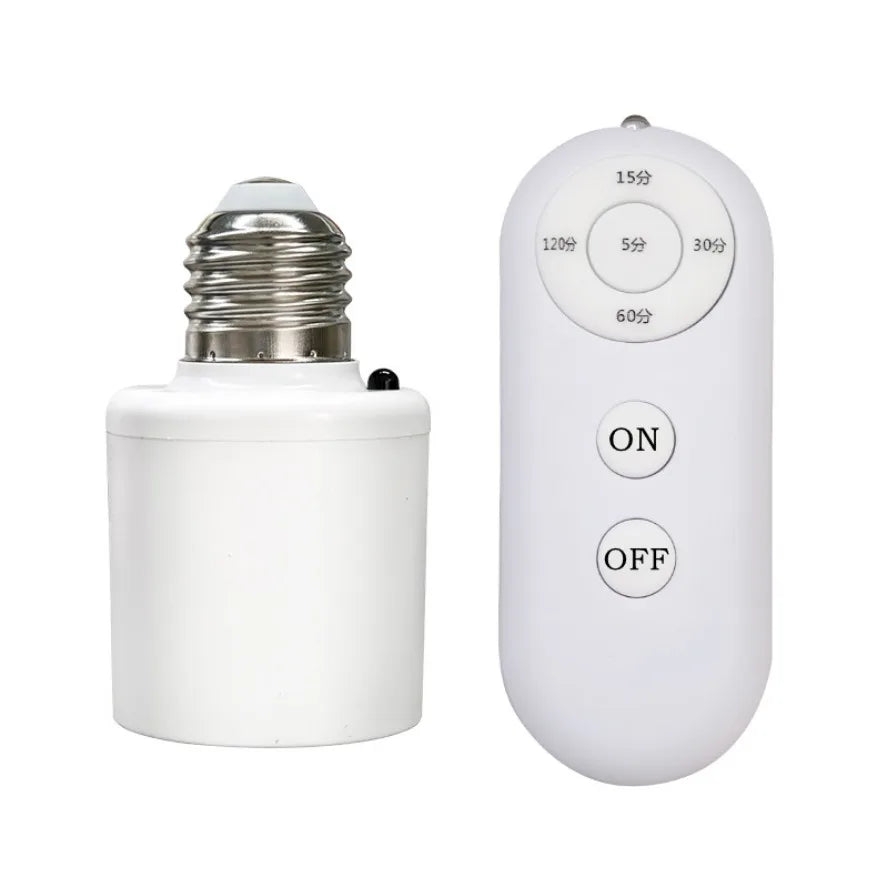 E27 60W Wireless Remote Control Smart Timer Switch Lamp Holder 110V 220V House Multi Light Switch Baby Room Bedroom Timer Switch