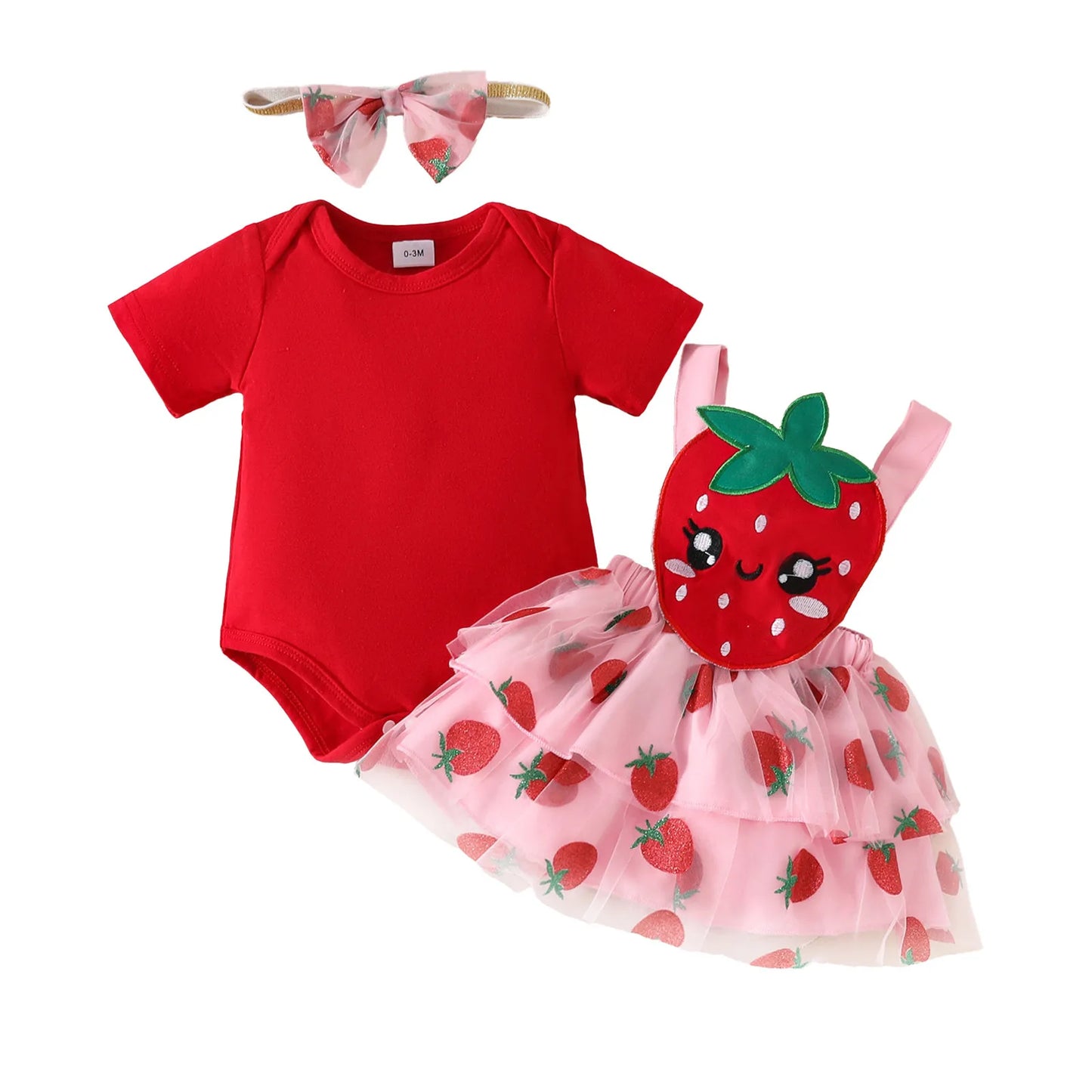 Strawberry Baby Romper Set