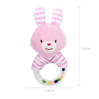 Cute Baby Rattle Toys Elephant Plush Infant Cartoon Bed Toys for Newborn 0-24 Months Educational Toy Bear Hand Ring Bell Teether