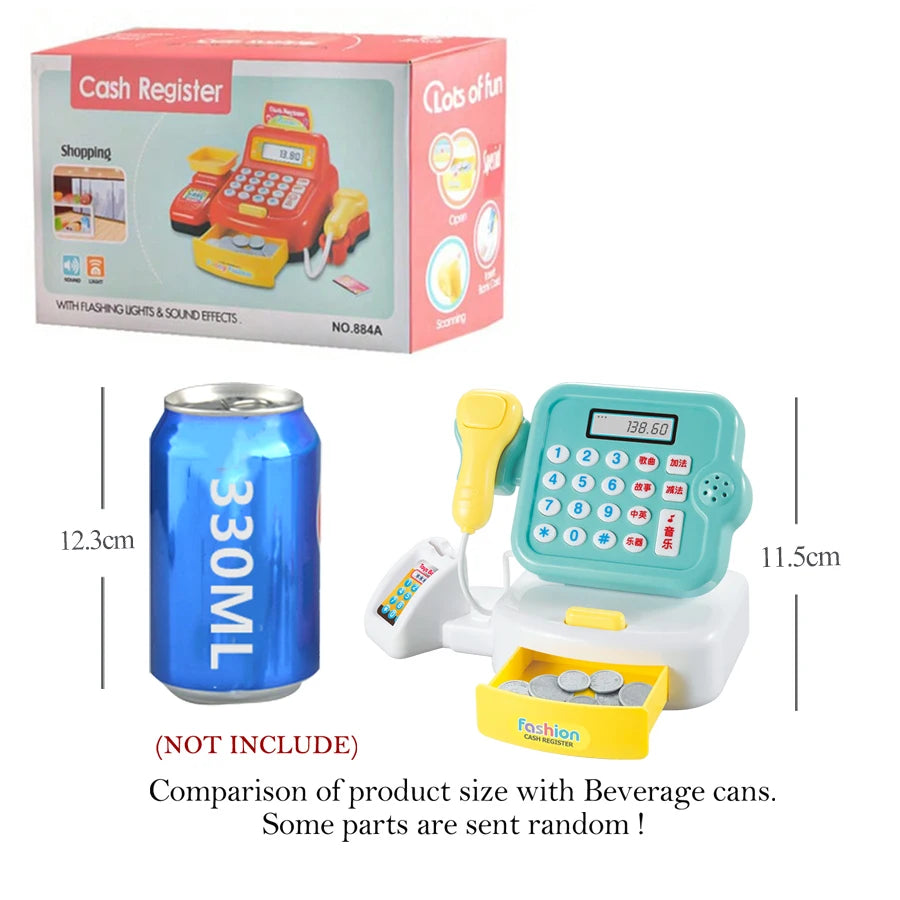 Kids Cash Register Playset with Shopping Cart and Accessories