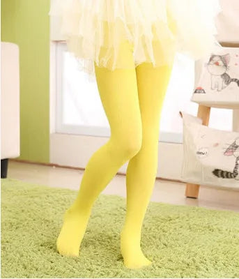 Summer Spring Candy Color Kids Pantyhose Ballet Dance Tights for Girls Stocking Children Velvet Solid White Pantyhose