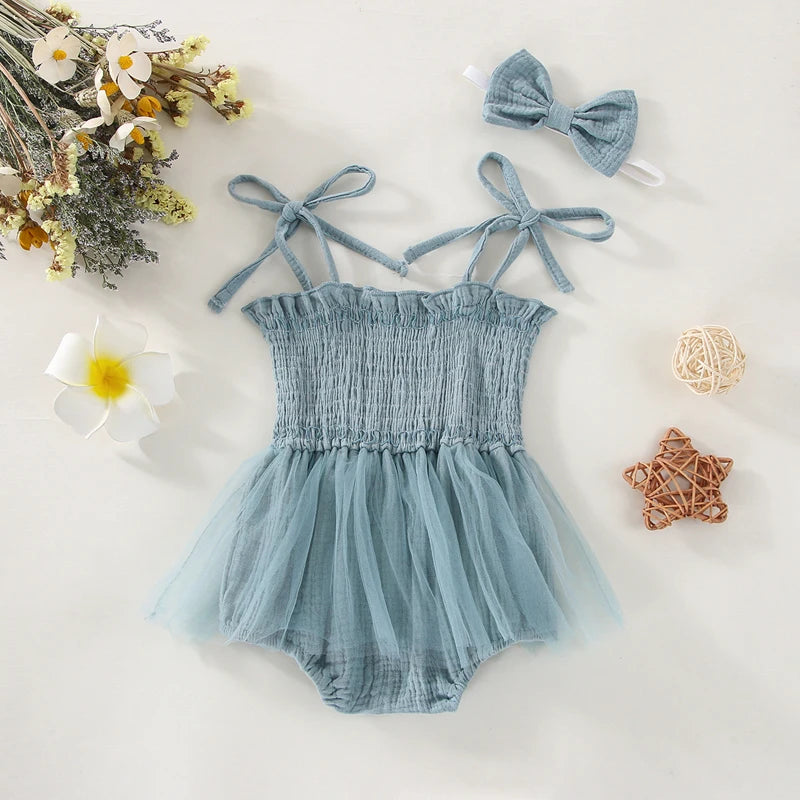 Baby Sleeveless Ruffle Romper Set