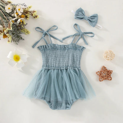 Baby Sleeveless Ruffle Romper Set