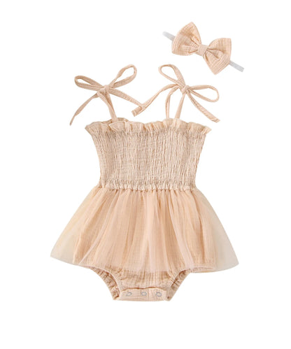 Baby Sleeveless Ruffle Romper Set