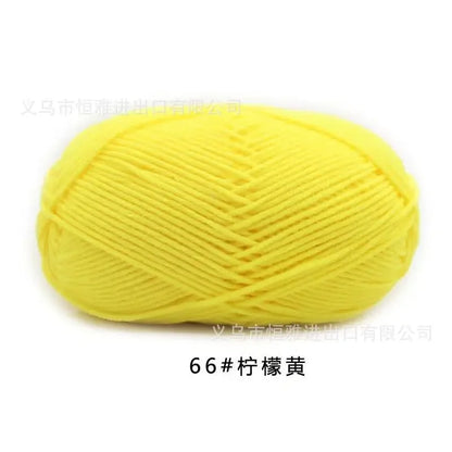 Likeecords 4-Strand  Milk Cotton Knitting Wool Yarn 60g/roll Soft Baby Yarn For Crochet Craft Sweater Hat Dolls