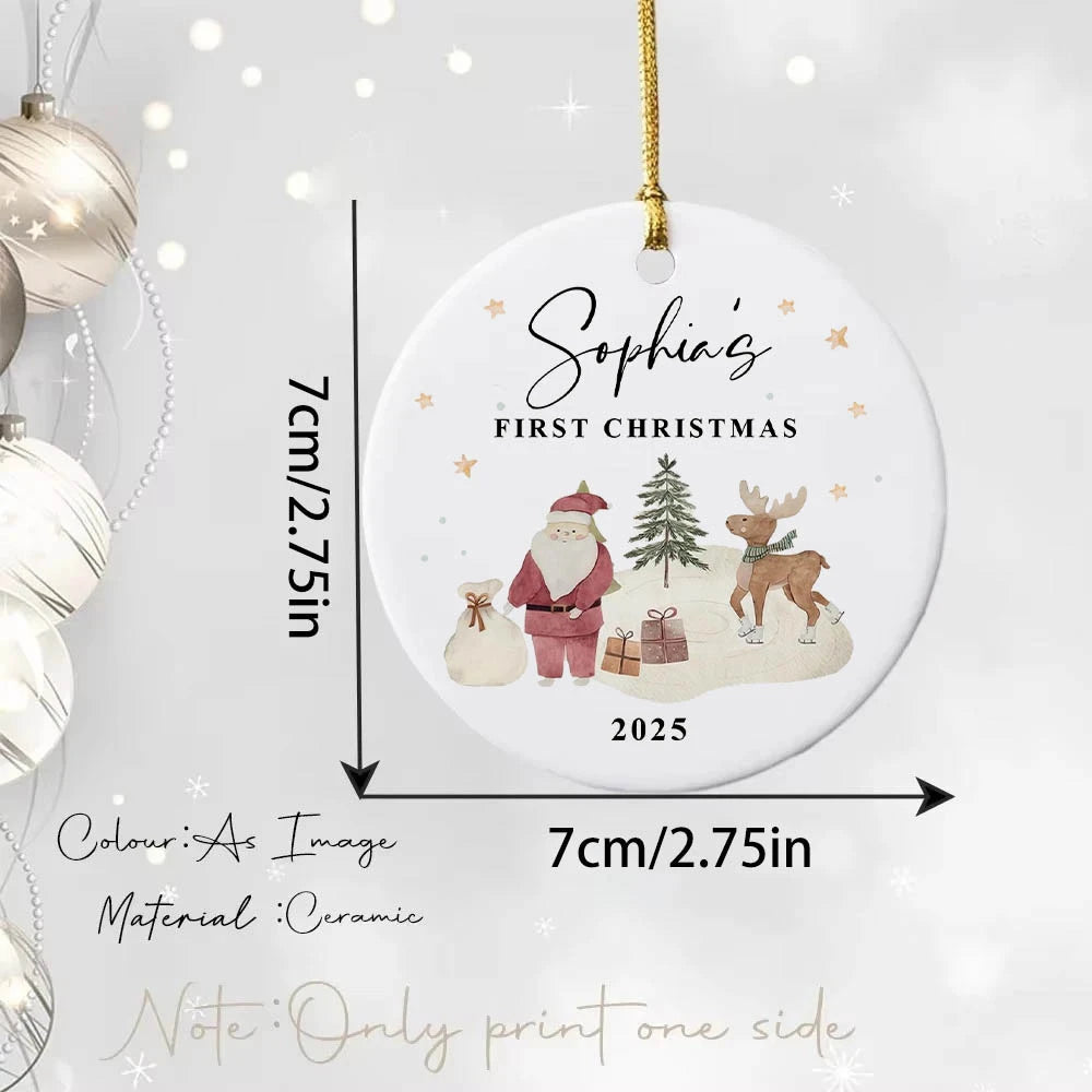 Custom Baby's First Christmas Baubles Custom Keepsake Christmas Ornament New Baby Gifts Xmas Holiday Gifts for Newborn