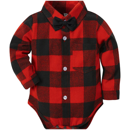 Baby Christmas Outfit Newborn Boy Clothes Infant Xmas Party Gift Dress Shirt Toddler New Year Photography Formal Bodysuit