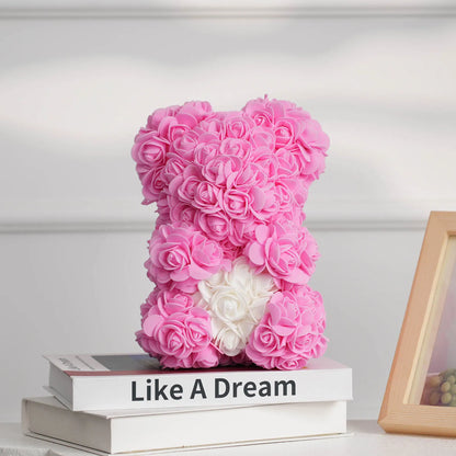 1PC Artificial Flower Eternal Rose Teddy Bear Mother's Day Birthday Valentine's Day Anniversary Gift Home Decoration