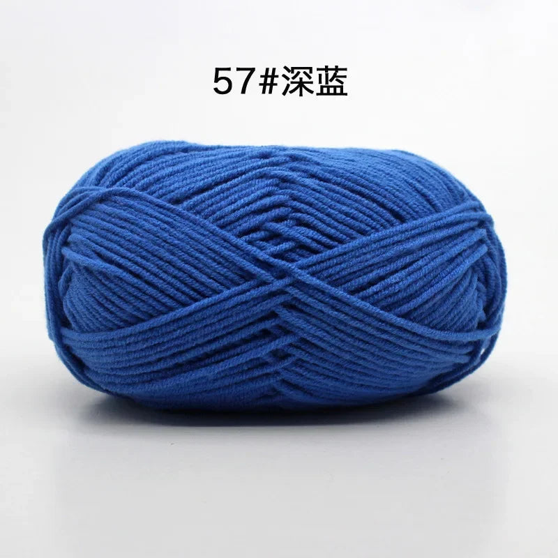 Likeecords 4-Strand  Milk Cotton Knitting Wool Yarn 60g/roll Soft Baby Yarn For Crochet Craft Sweater Hat Dolls