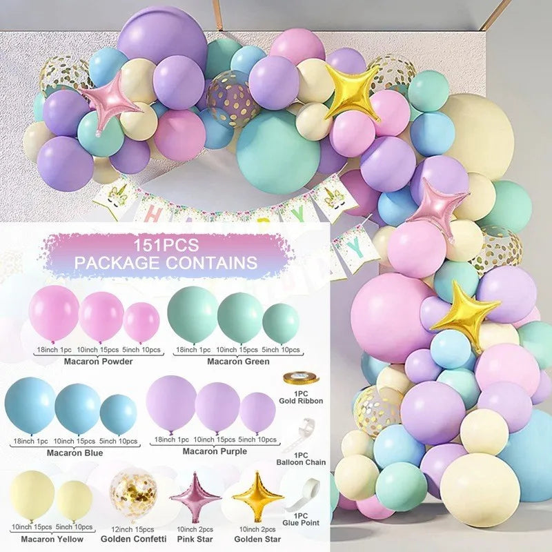 Colorful Macaron Balloons Garland Arch Kit Wedding Birthday Party Decor Kids Birthday Wedding Supplies Latex Ballon Baby Shower