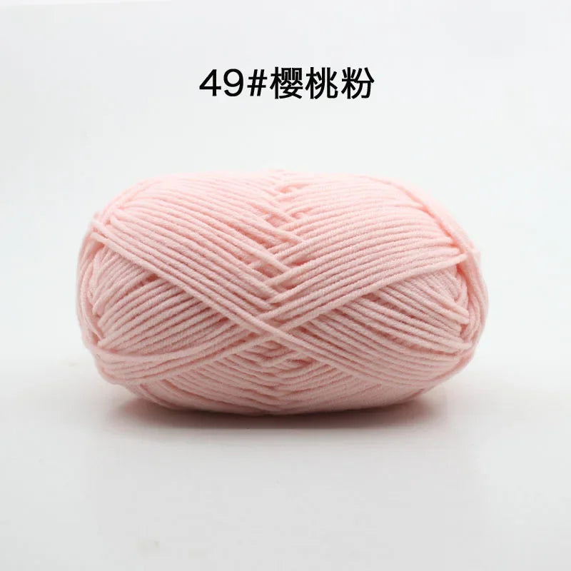 Likeecords 4-Strand  Milk Cotton Knitting Wool Yarn 60g/roll Soft Baby Yarn For Crochet Craft Sweater Hat Dolls