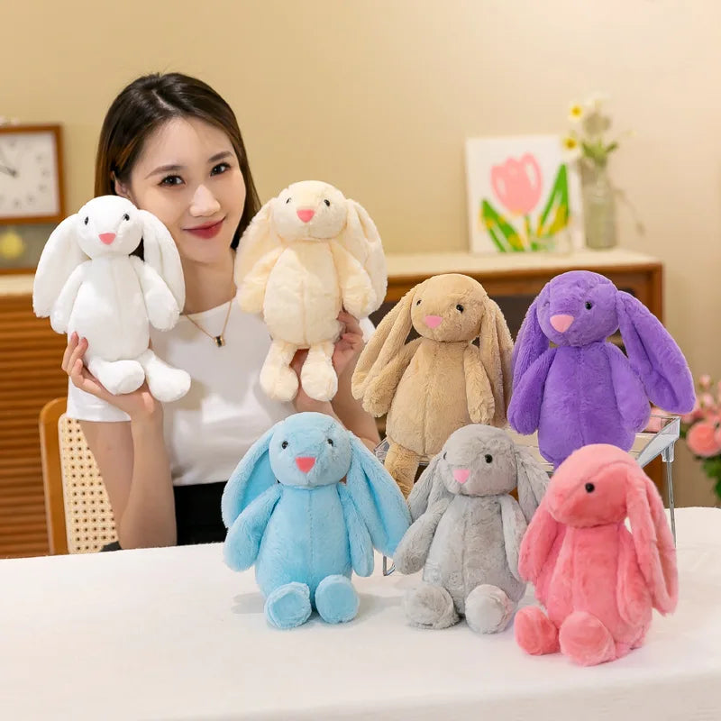 Cute Bunny Rabbit Plush Toy Long Ear Soft Stuffed Doll Girls Kids Baby Toy Kawaii Animal Birthday Gifts ﻿